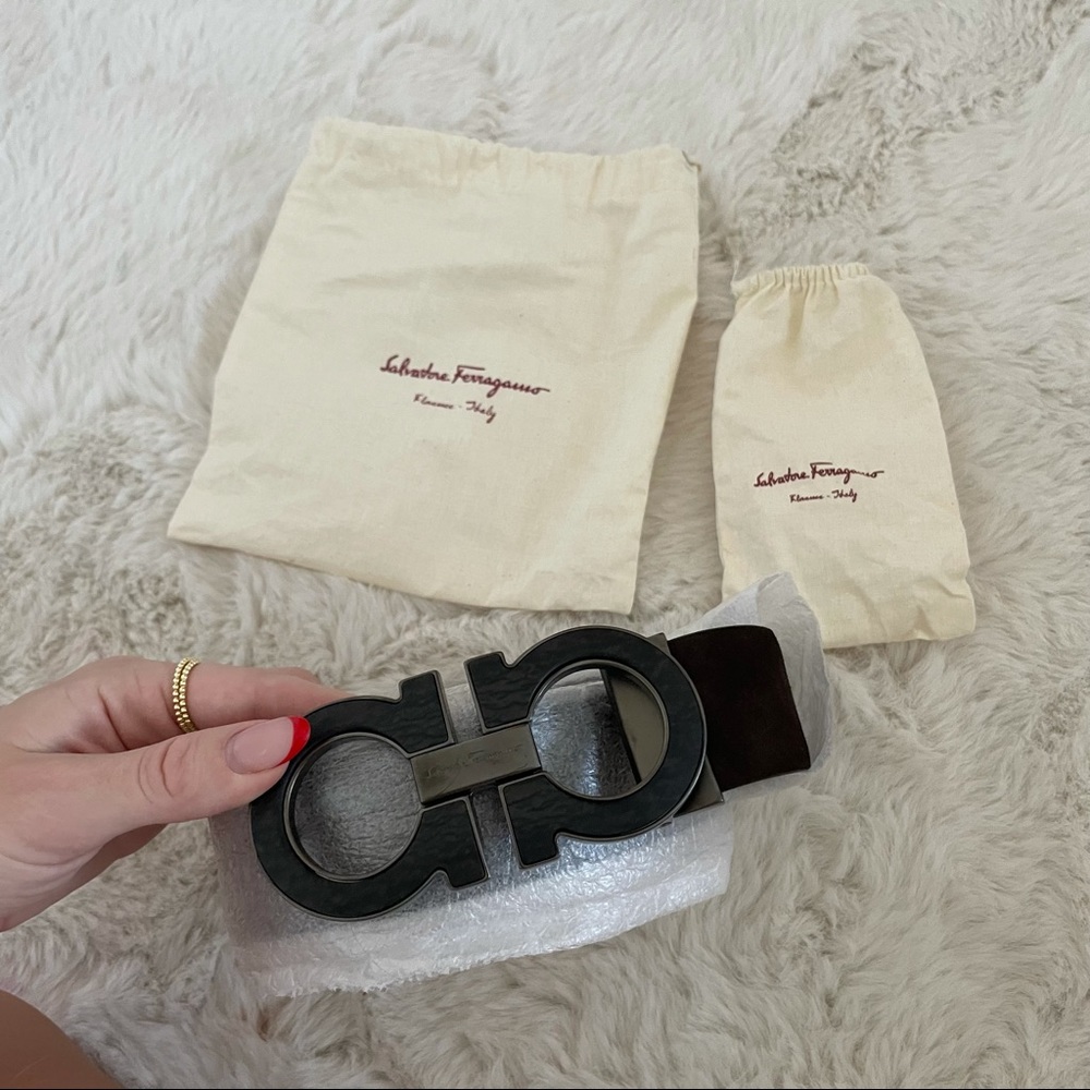 Salvatore Ferragamo Brown Leather Belt size 36